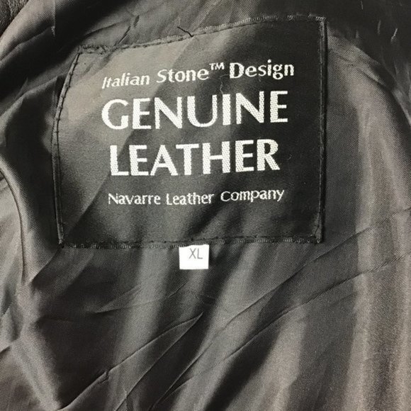 Italian Stone Design Genuine Leather Jacket Sz XL - Picture 15 of 15